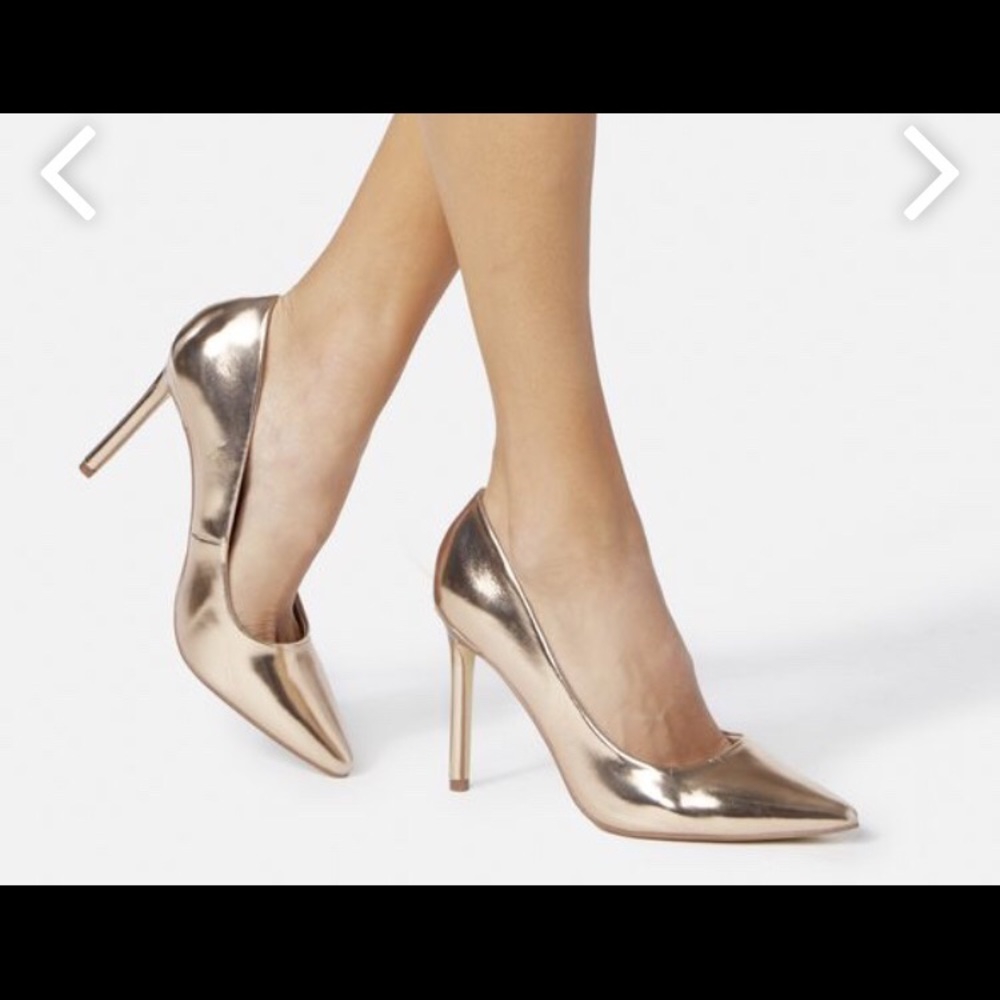 Rose gold pumps